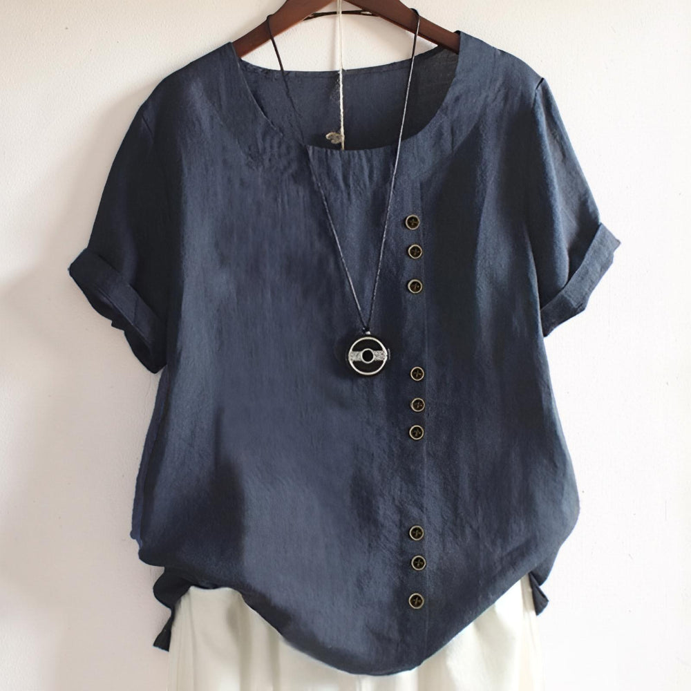 Women's Tops Casual Short Sleeve Button
