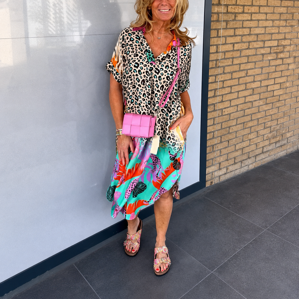Women's Summer Dress Leopard Print V Neck