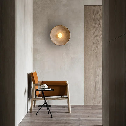 Rustic Wood Wall Sconce Handcrafted LED Wall