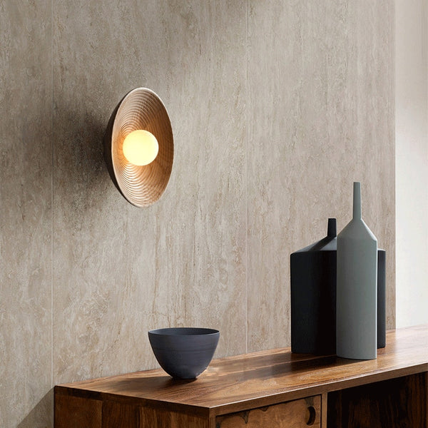 Rustic Wood Wall Sconce Handcrafted LED Wall