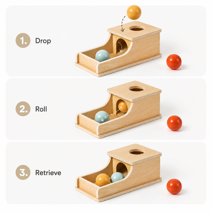 Wooden Object Permanence Box Cause Effect