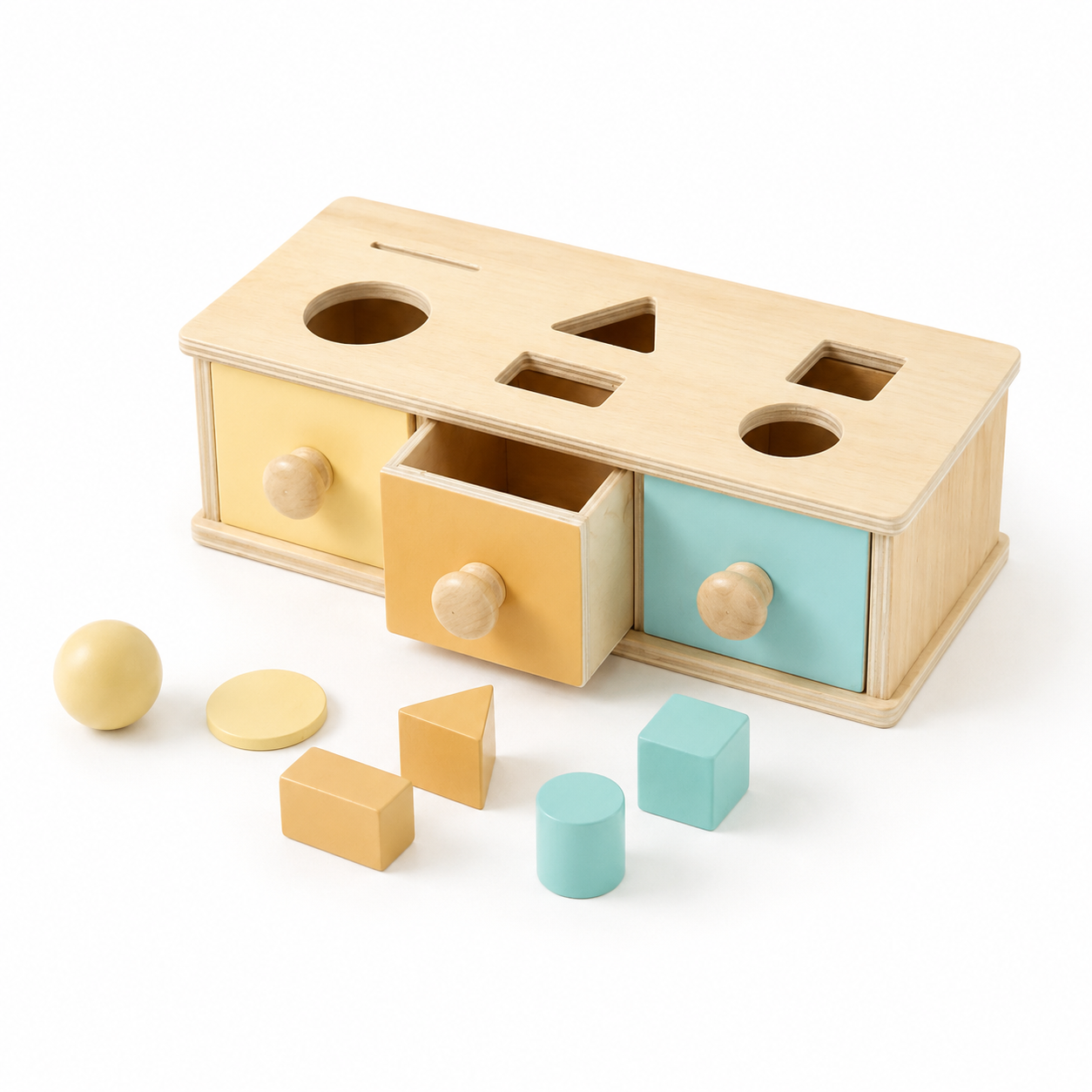 Wooden Object Permanence Box Cause Effect