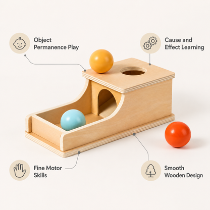 Wooden Object Permanence Box Cause Effect
