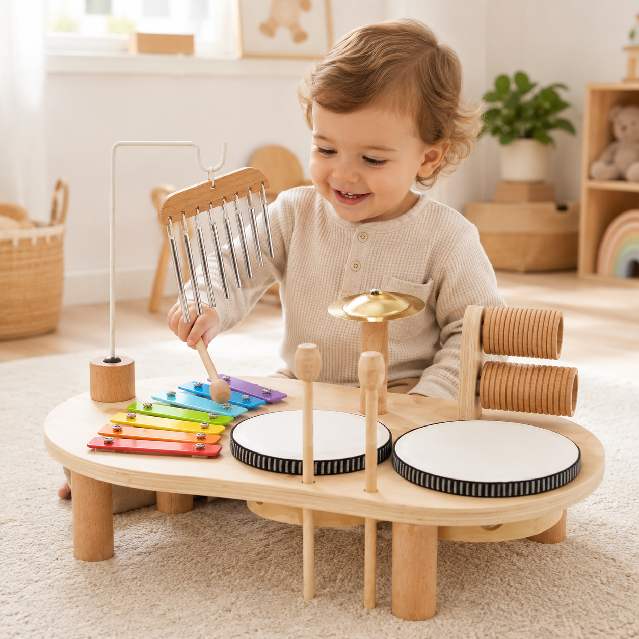 Wooden Toddler Music Set Exploration Play
