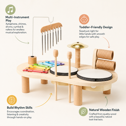 Wooden Toddler Music Set Exploration Play