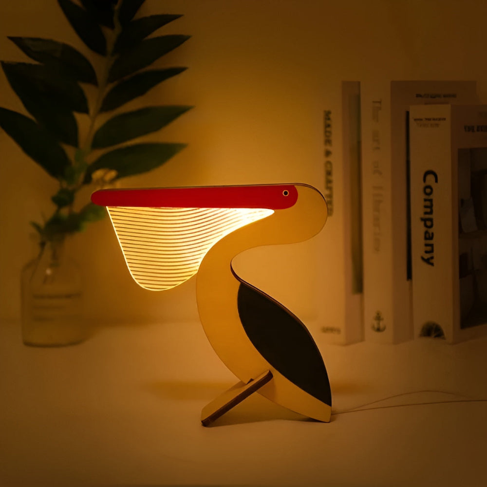 Animal Table Lamp Wooden LED Night Light