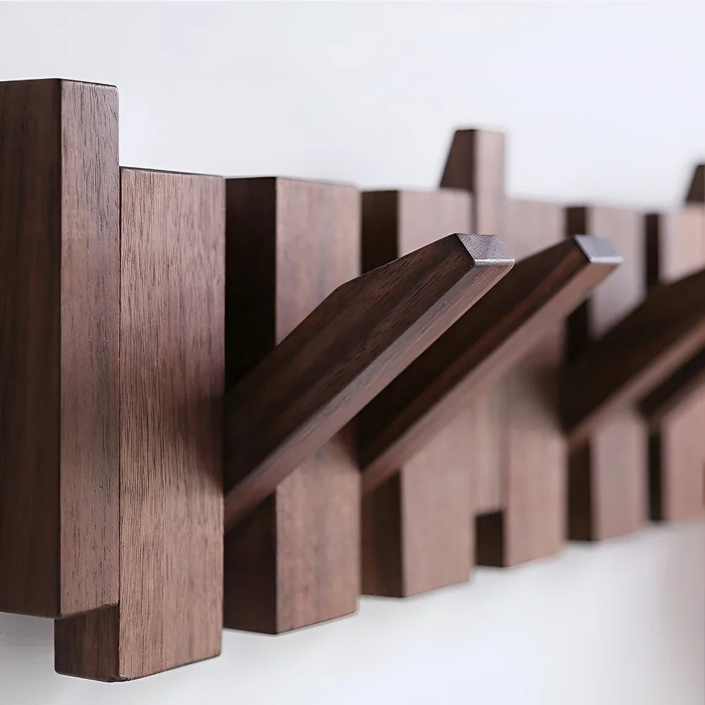 Wall Hook Wooden Rack Folding Piano Style