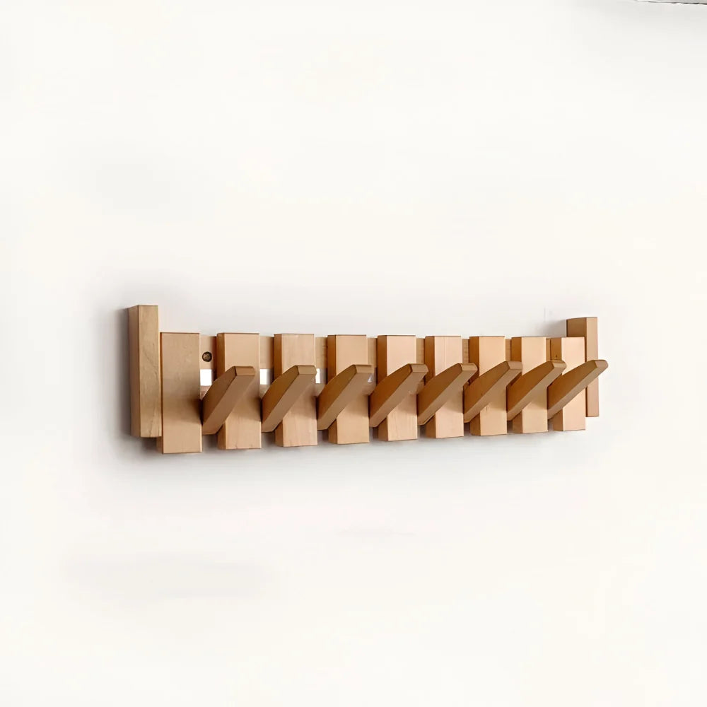Wall Hook Wooden Rack Folding Piano Style