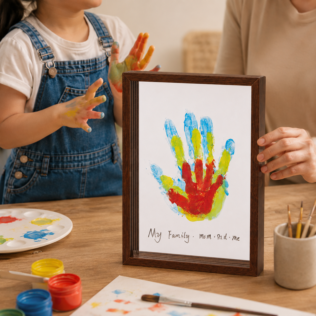 Wooden Frame Keepsake Family Handprint