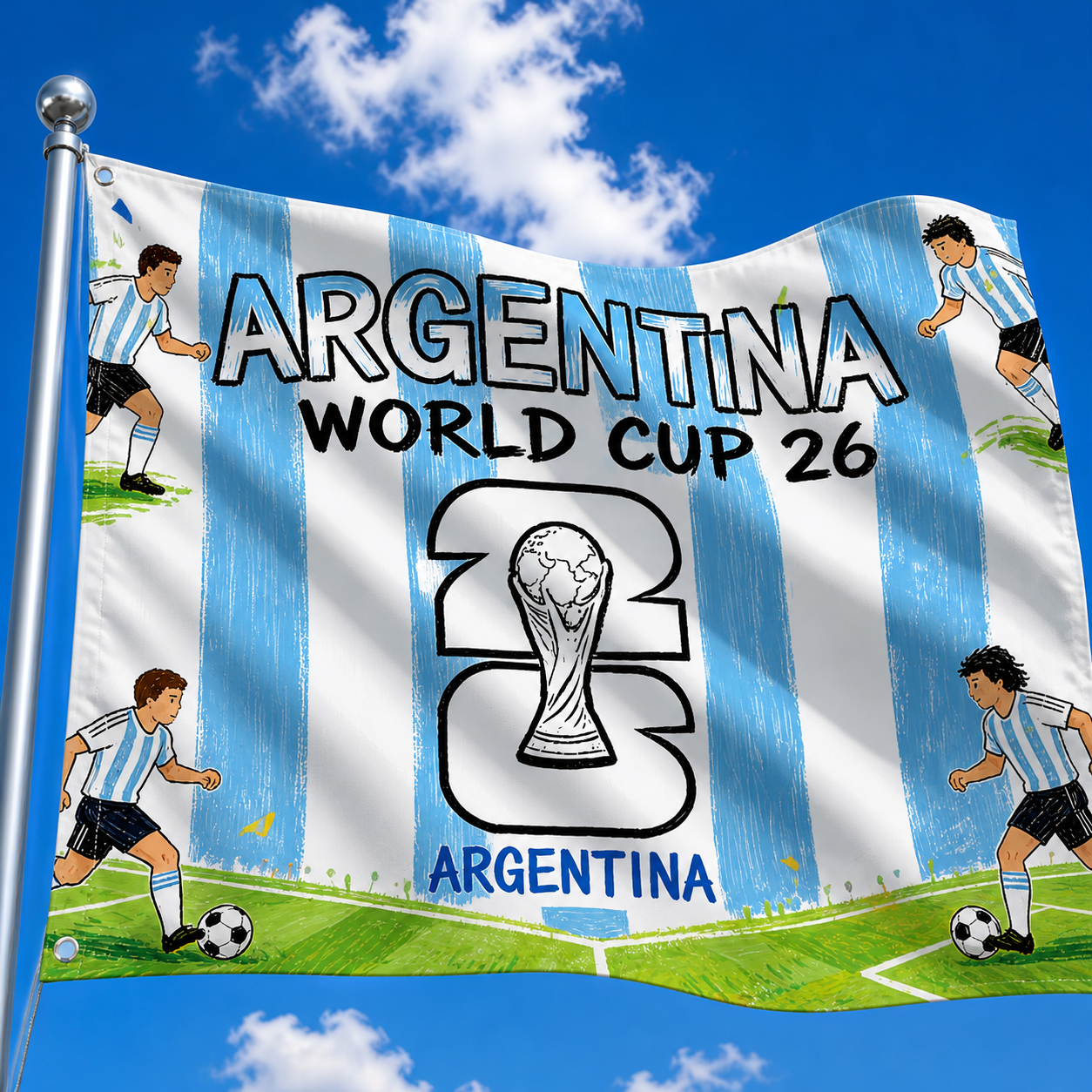 World Cup Argentina Flag Garden Decor