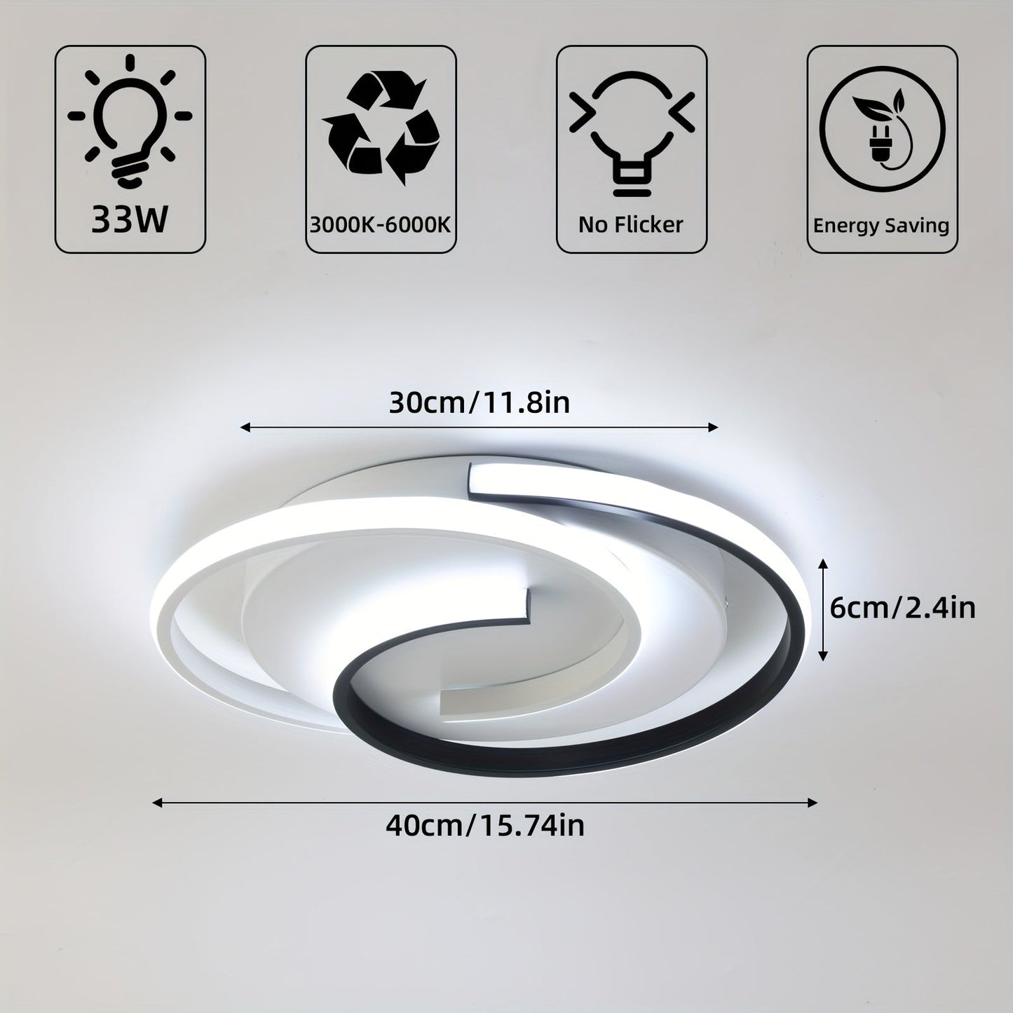 Modern Spiral LED Ceiling Light Minimalist
