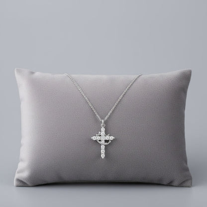 Cross Necklace Crown Pendant Gold Silver