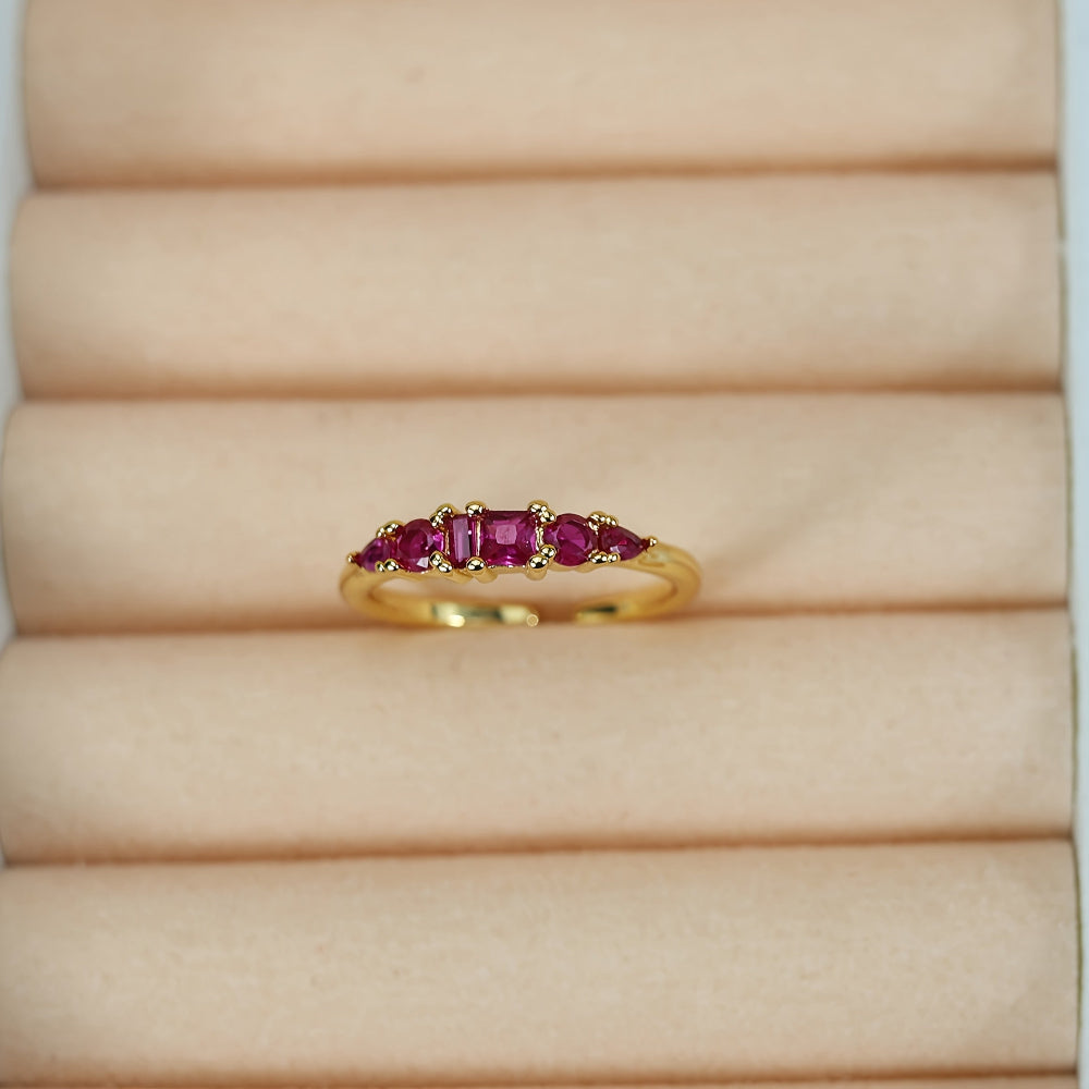 Mothers Day Gold Ring Set Stackable