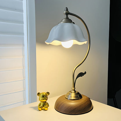 Vintage Goose Neck Table Lamp Antique Brass