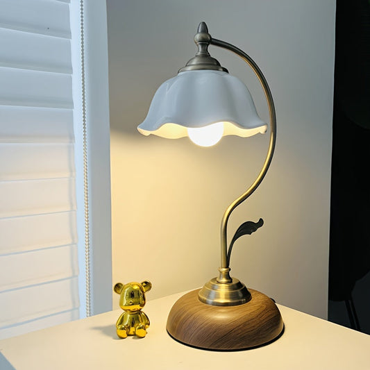 Vintage Goose Neck Table Lamp Antique Brass
