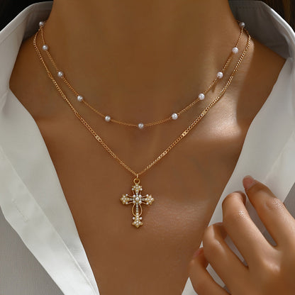 Necklace Cross Pendant Mothers Day Gold
