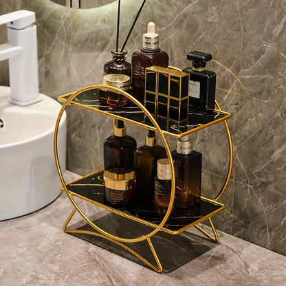 Double Tiered Bathroom Organiser With Cat