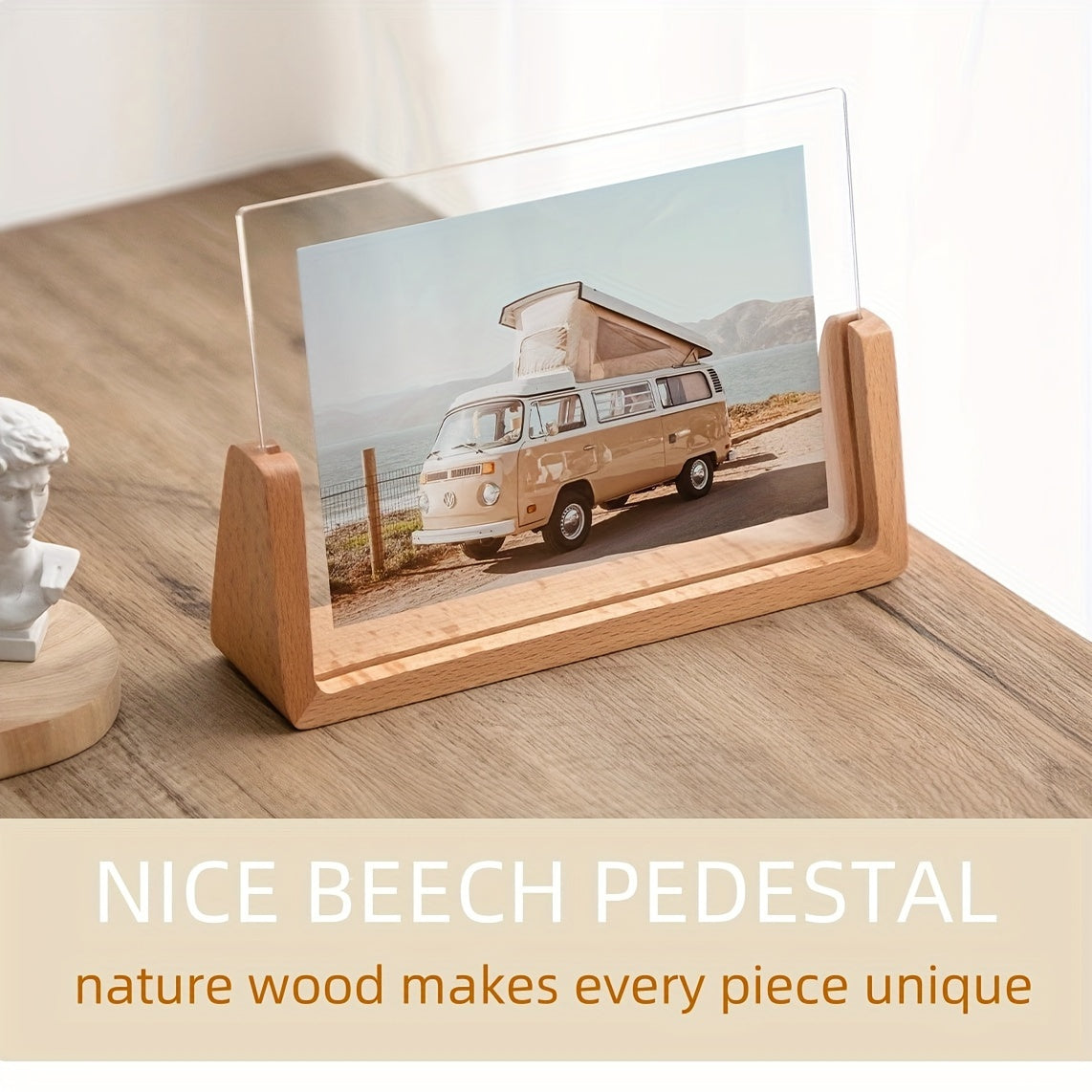 U Shaped Acrylic & Wood Photo Frame