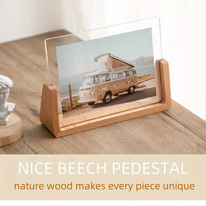 U Shaped Acrylic & Wood Photo Frame