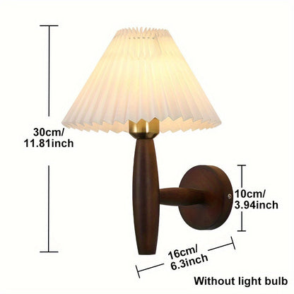 Nordic Wooden Wall Sconce Retro Bedside Wall