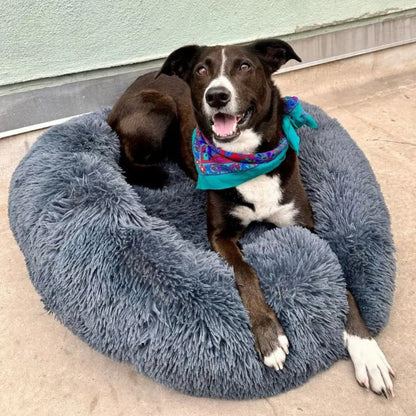 Anxiety Relieving Plush Dog Bed Calming