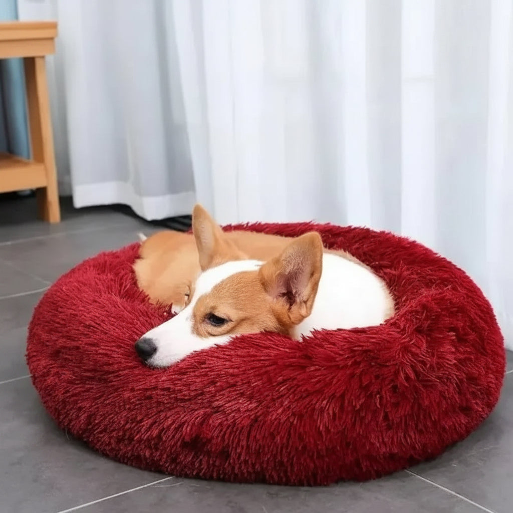 Anxiety Relieving Plush Dog Bed Calming