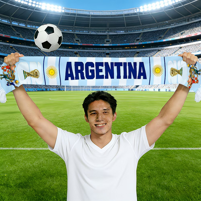 Argentina Flag World Cup Soccer Scarf Fan