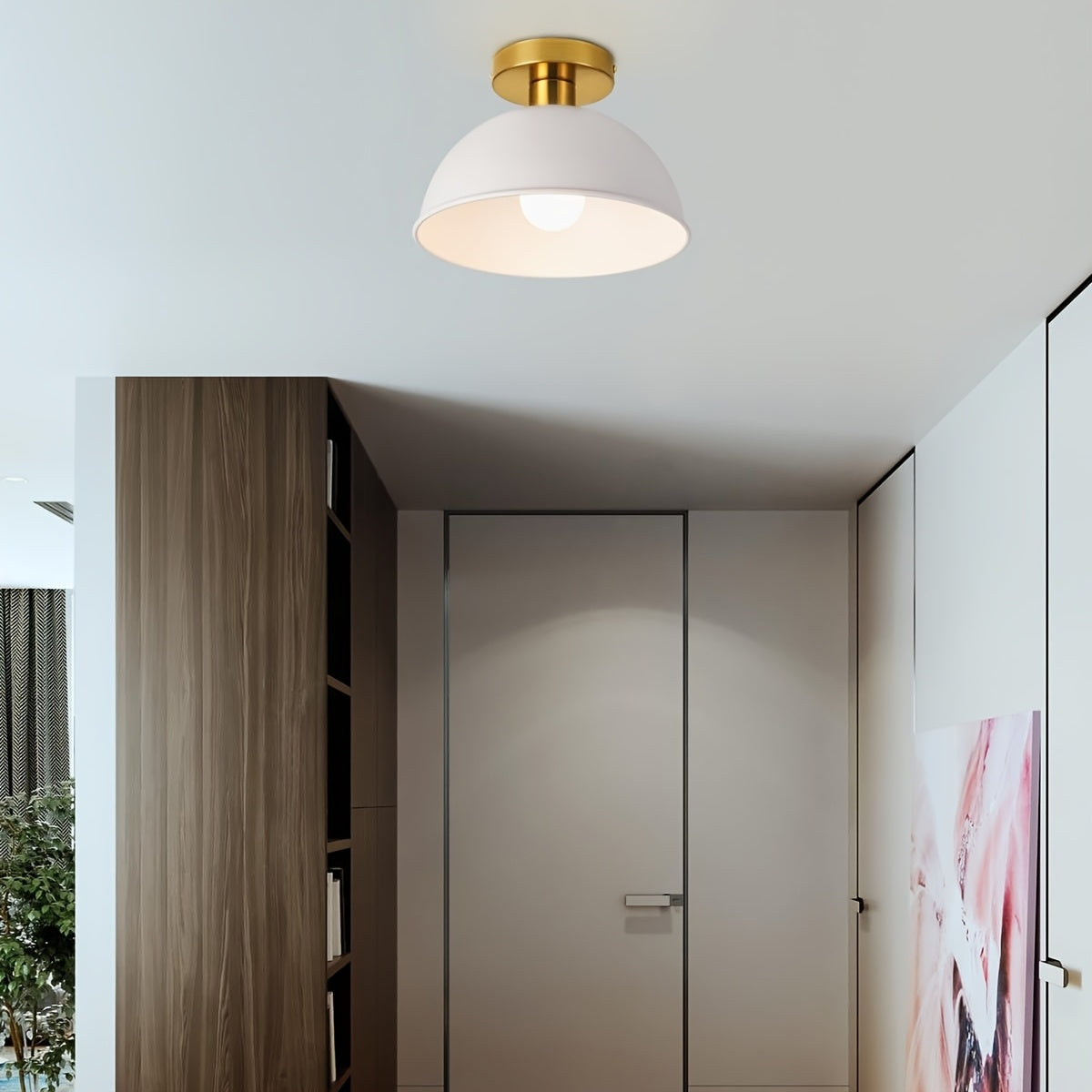 Modern Semi Flush Ceiling Lamp Matte Metal