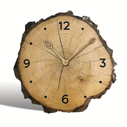 Rustic Wood Slice Wall Clock Natural Log