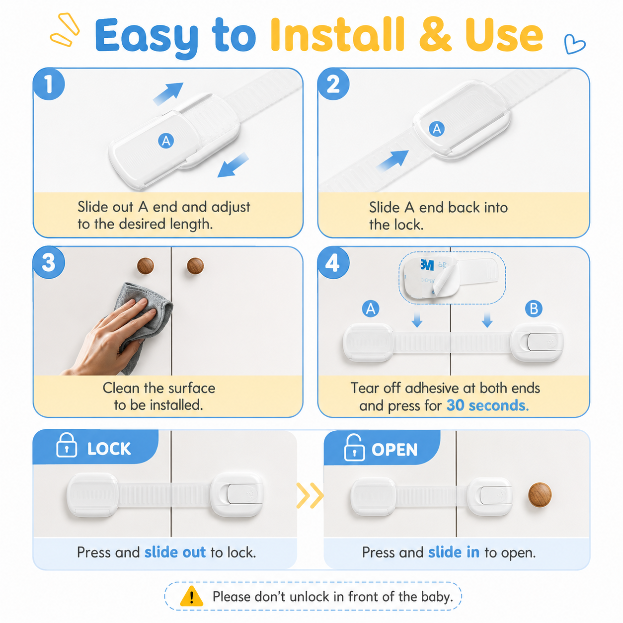 Baby Proof Cabinet Locks Child Safety