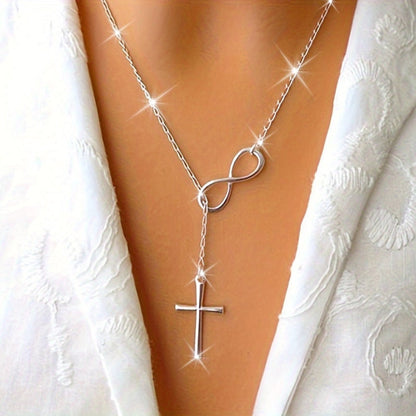 Necklace Cross Pendant Silver Vintage