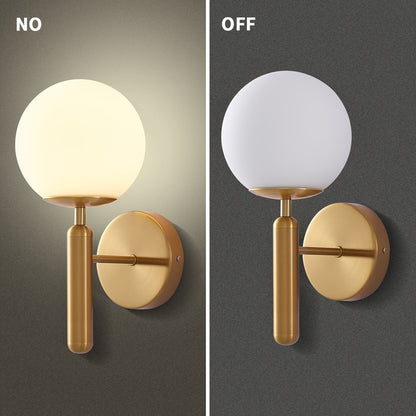 Modern Glass Globe Wall Sconce Polished