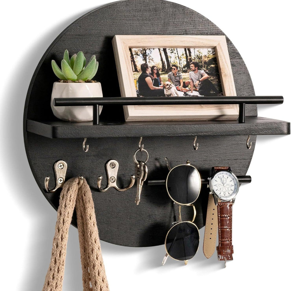Round Wooden Key Holder Stylish & Eco