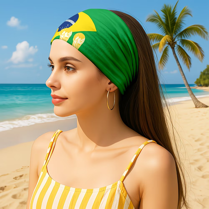 Brazil Flag World Cup Headband Gaiter Face