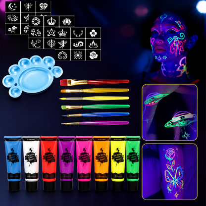 Glow Dark UV Body Paint Set Parties