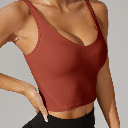 Pickleball Backless Crop Tank V Neck Stretch
