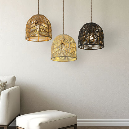Handwoven Rope Pendant Shade Rustic