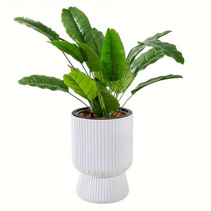 White Self Watering Flower Pot Modern Wine