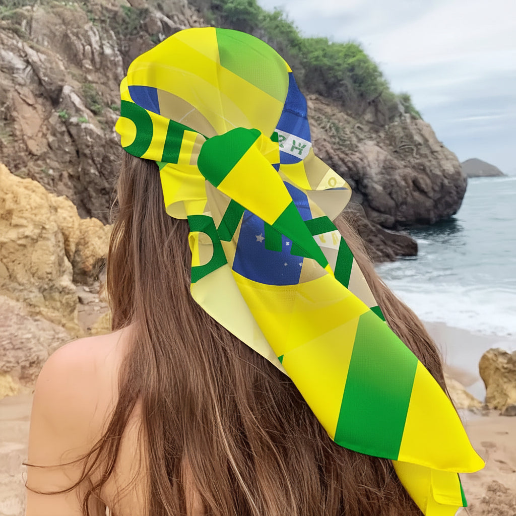Brazil Flag Beach Towel Square Fan Blanket