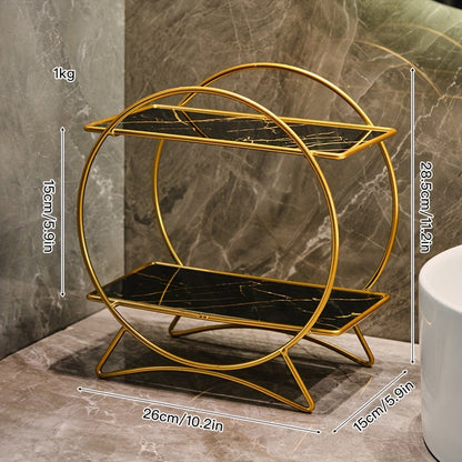 Double Tiered Bathroom Organiser With Cat