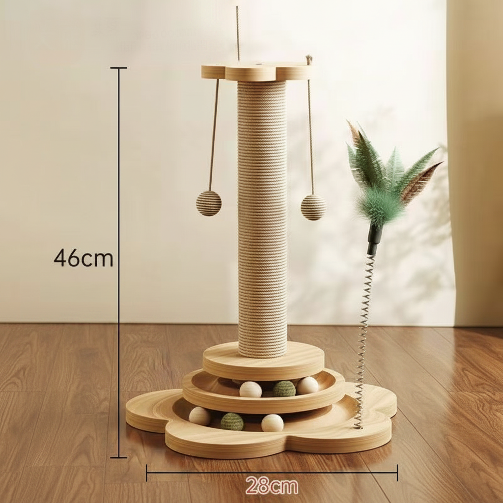 Cat Scratching Post Interactive Toy Fun