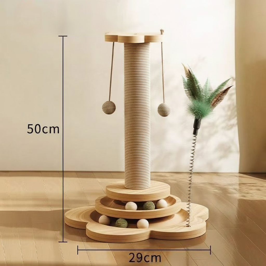Cat Scratching Post Interactive Toy Fun