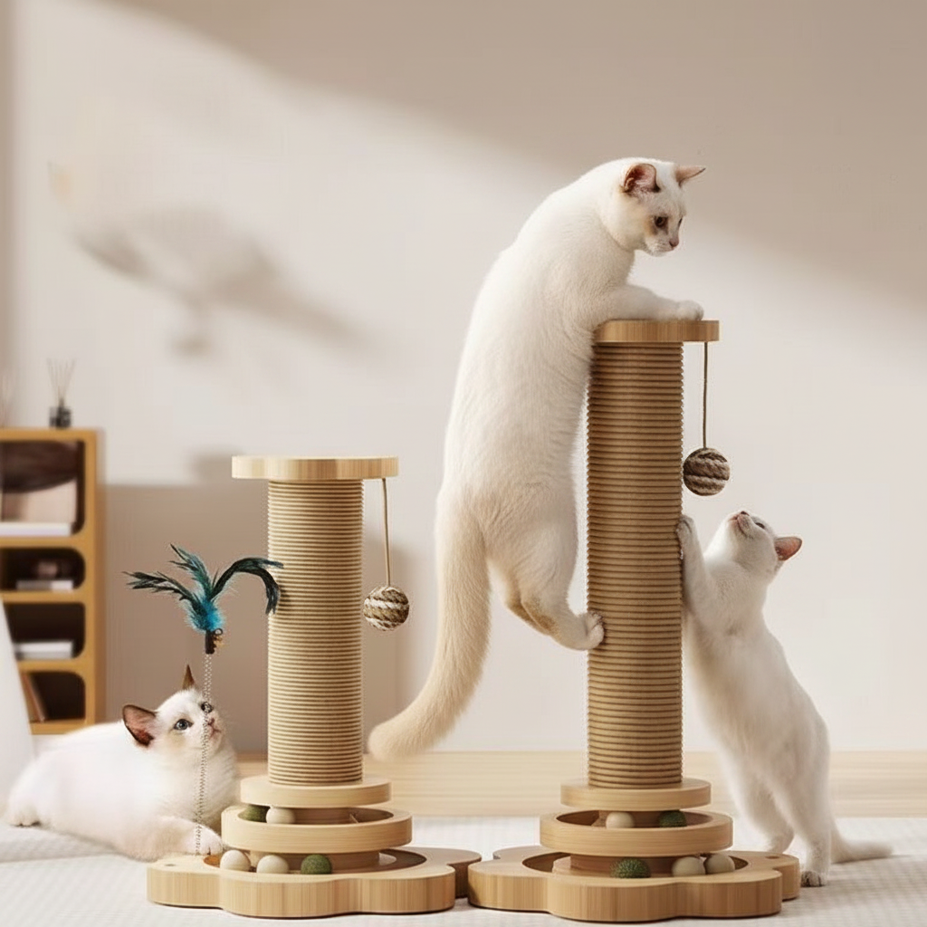 Cat Scratching Post Interactive Toy Fun