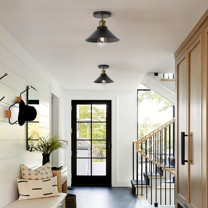 Industrial Black Semi Flush Mount Ceiling