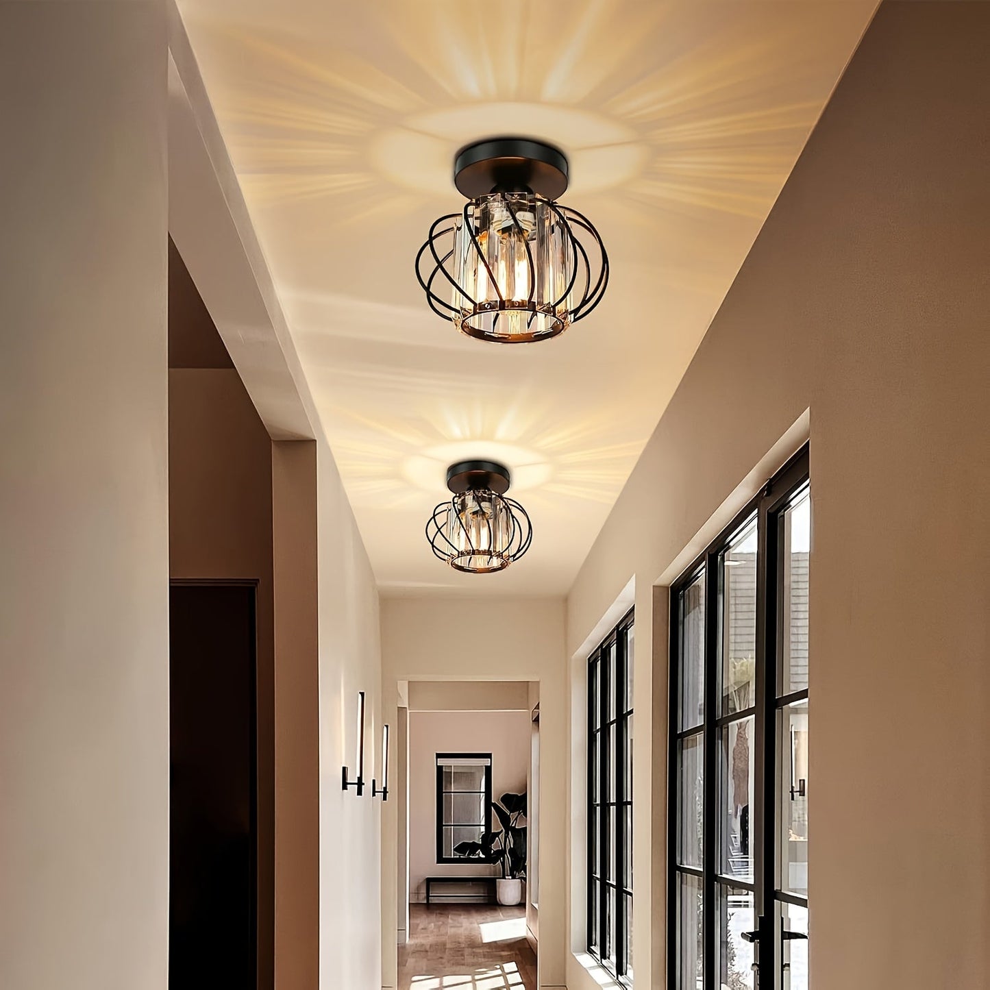 Modern Industrial Cage Ceiling Light Elegant