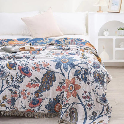 Cooling Sofa Throw Blanket Floral Boho
