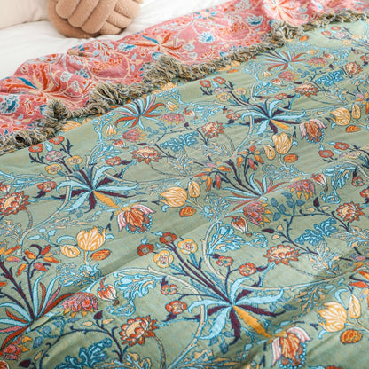 Cotton Blanket Reversible Throw Soft Woven