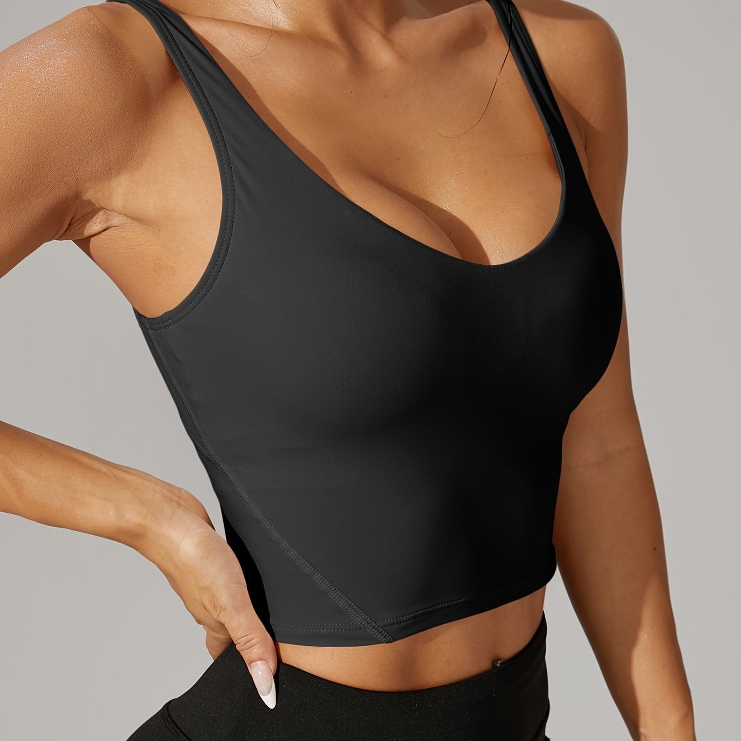 Pickleball Backless Crop Tank V Neck Stretch