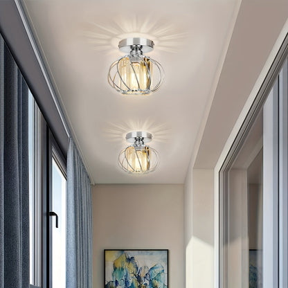 Modern Industrial Cage Ceiling Light Elegant