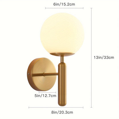 Modern Glass Globe Wall Sconce Polished